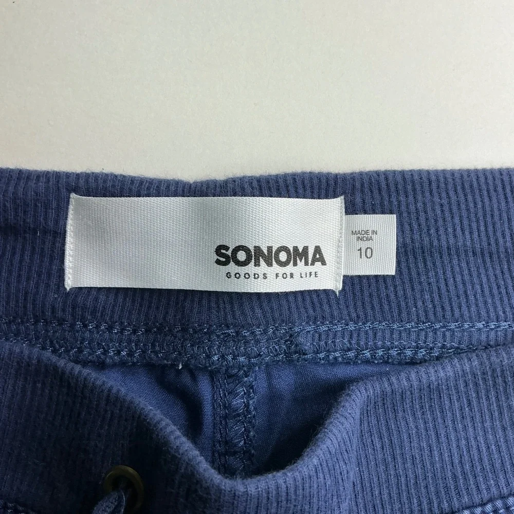 Sonoma Blue Utility Cargo Shorts Womens 10 Elastic Waist Drawstring Cuffed